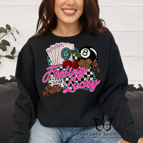 'Feeling Lucky' Gildan Crewneck Sweatshirt