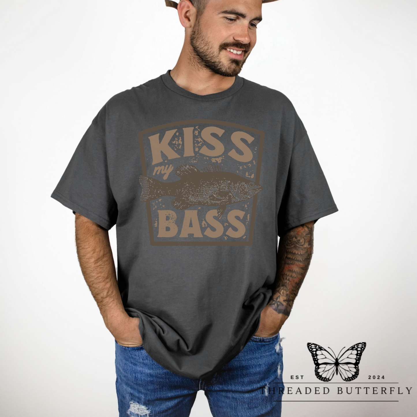 Men’s kiss my Bass fishing