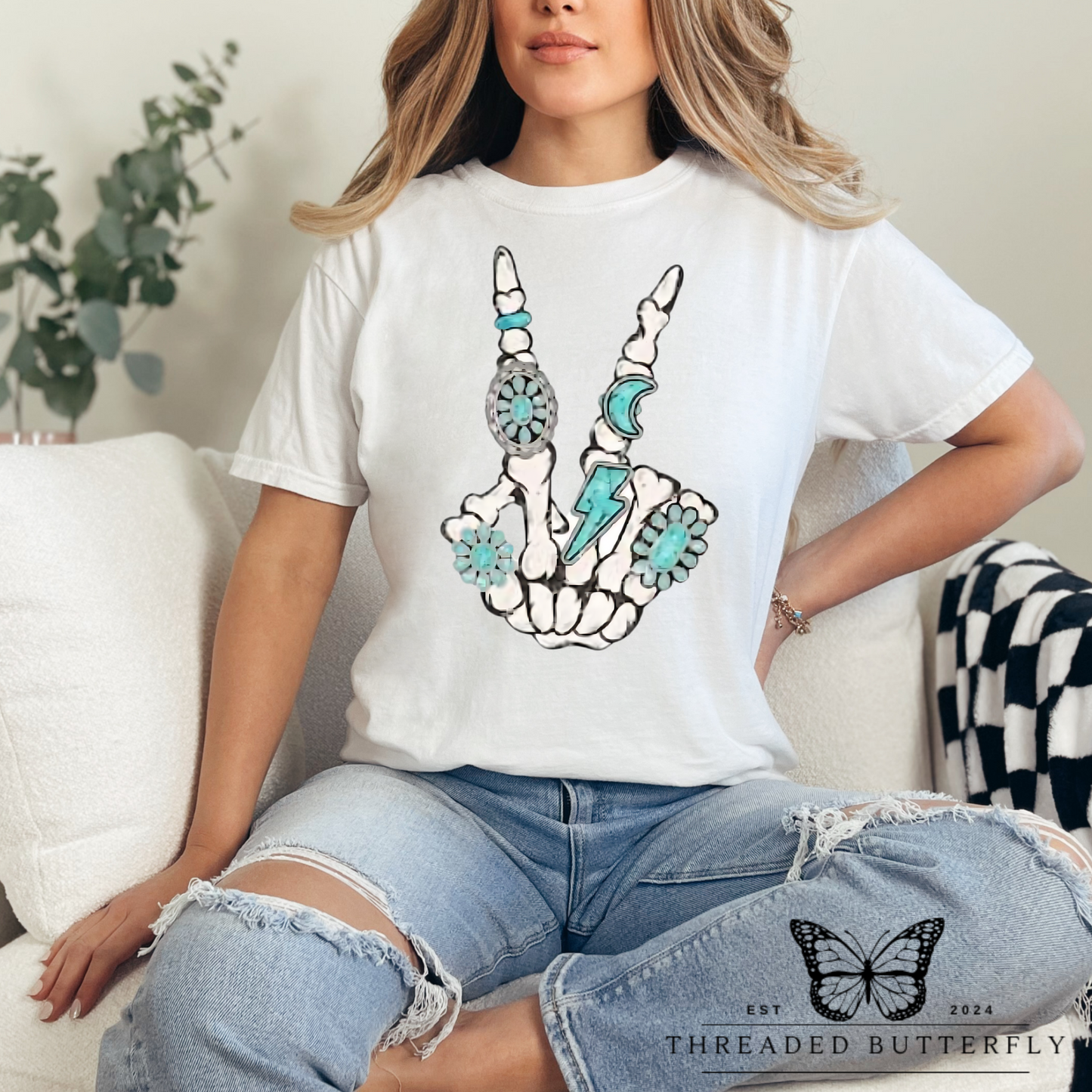 Turquoise Peace T shirt