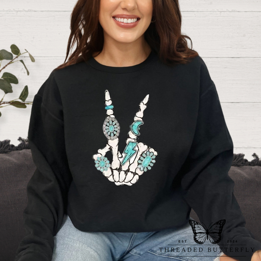 Turquoise Peace Sweatshirt