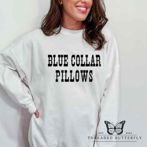 'Blue Collar Pillows' Gildan Crewneck Sweatshirt